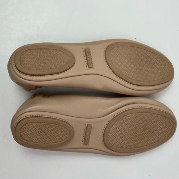 Tory Birch Minnie Travel Ballet Flats Scrunchie Back Nude Blush Color Sz 8 - Picture 16 of 16